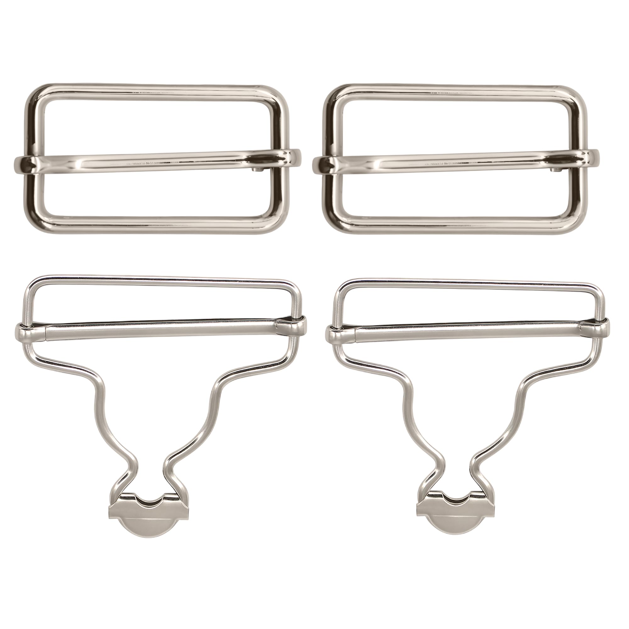 WedDecor Universal 40mm Metal Clip Buckles – Overall Buckles with Sliders for Children’s Overalls, Maternity Wear, Pinafore Dresses, Bags, Jumpsuits & DIY Sewing Projects, Silver, 4pcs