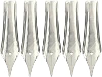 Vista 3 de Gullor 5 puntas de pluma estilográfica compatibles con Jinhao 159/450/750, plateado, punta mediana