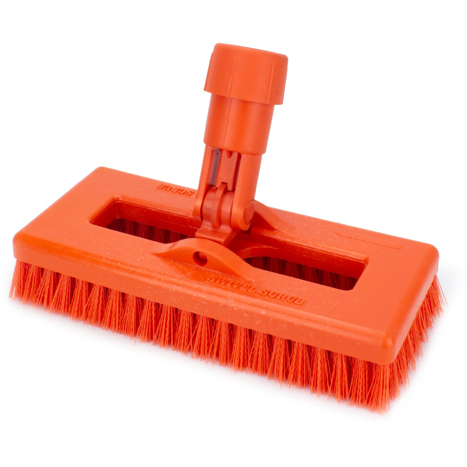 SPARTA 3638831EC24 Polyester Rectangle Scrub Brush, Floor Brush, Cleaning Brush With Swivel Head For Cleaning, 8 Inches, Orange