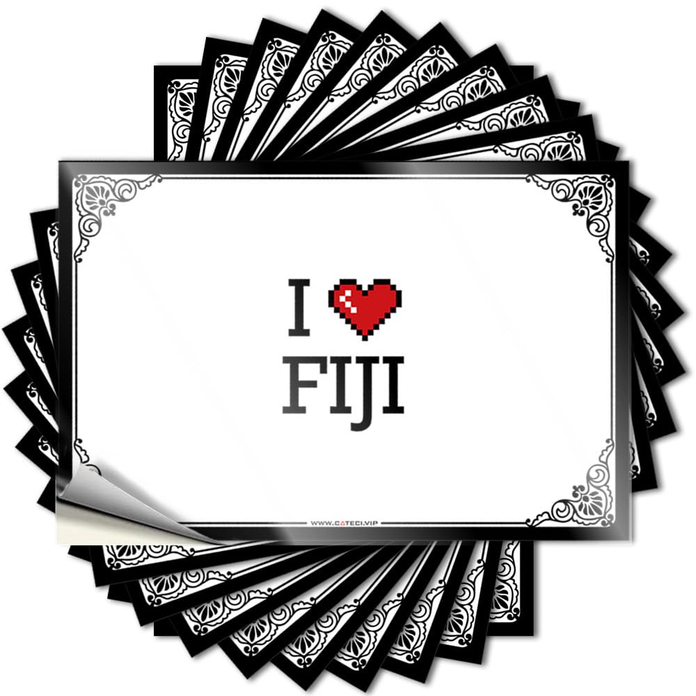 Lettering Sticker Upgrades Exterior Motivational Case I Love Fiji - Scratch Resistant Stickers(8X12CM)