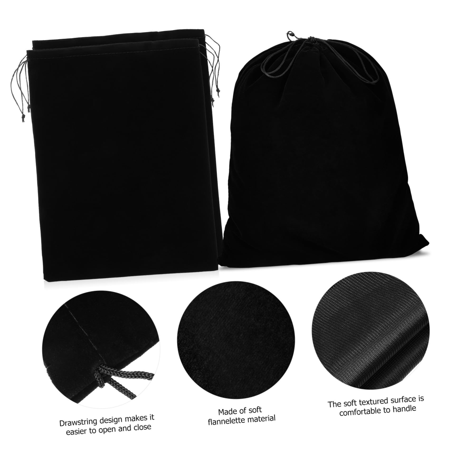 ELAYARD Samtbeutel 10 Stück 30x40cm Schwarz Aufbewahrungsbeutel Mit Kordelzug Für Uhren Schmuck Und Kleine Geschenke Zu Weihnachten Und Silvester