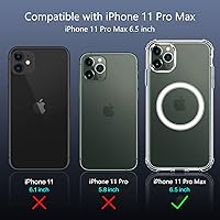 Vista 2 de Funda magnética transparente para iPhone 11 Pro Max de 6.5 pulgadas con carga inalámbrica Mag-Safe, cubierta de silicona suave TPU, fuerte magnético