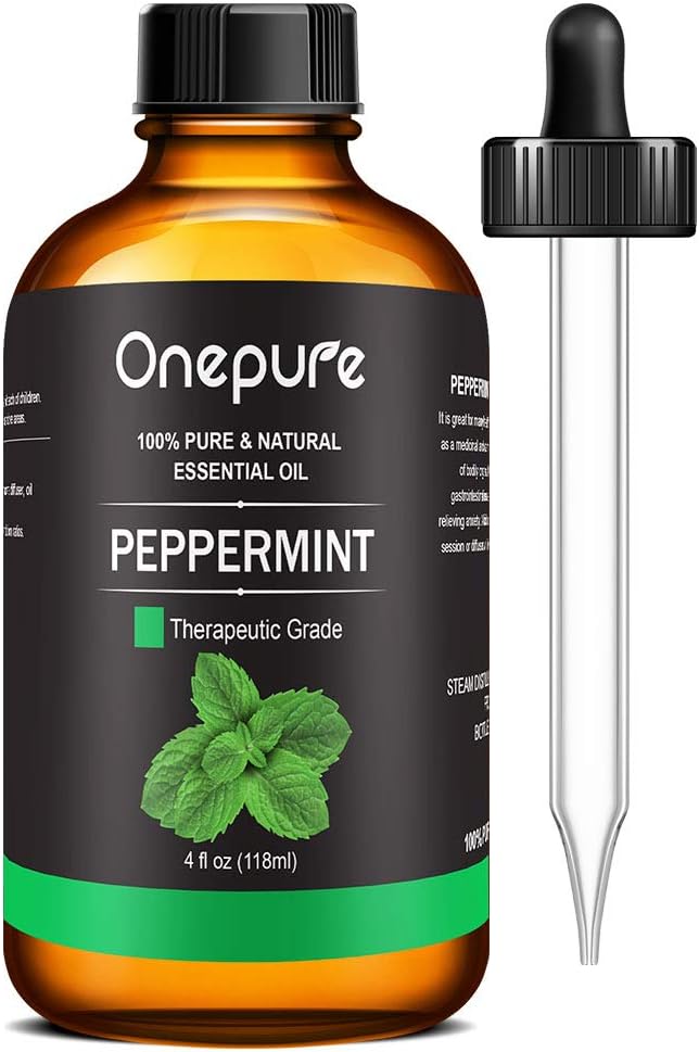 Onepure 100% Pure Peppermint Essential Oil - (4.0 Fl Oz/118ml) - Aromatherapy Essential Oils for Diffuser and Topical Use Natural Oils for Home and Work