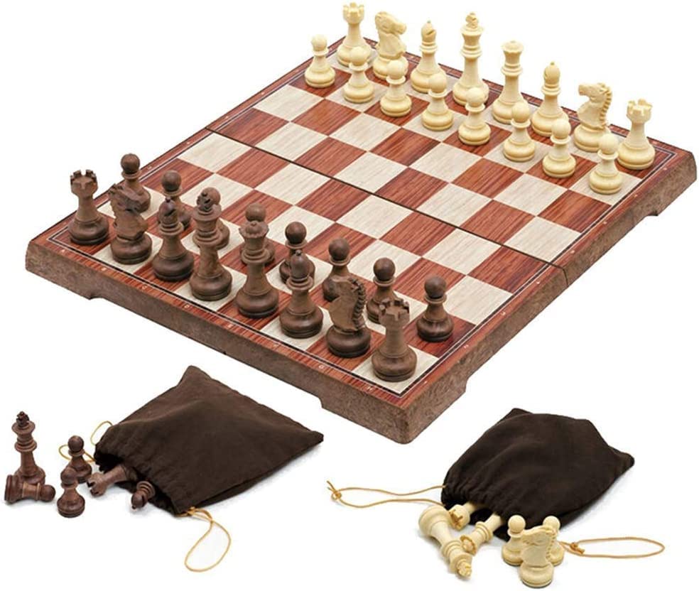 RECTITUDE Plastic Classical Magnetic Folding Chess Board Set, Educational Chessboard Game for Adult Kids Beginner Travel Toys Best Gift for Boys & Girls-11"x 9.64" Inch | Brown & Ivory Color |