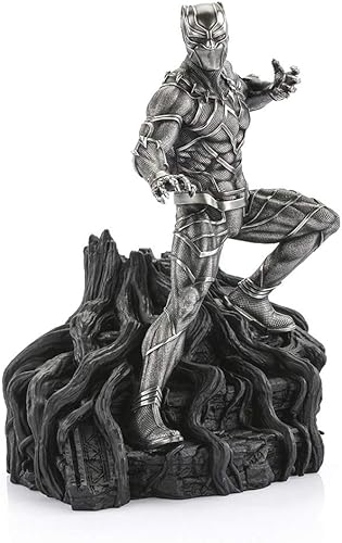 Royal Selangor Estatua de guardián de la pantera negra de peltre de la colección Marvel acabada a mano