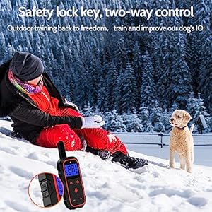 Dog Training Collar Electric Dog Shock Collar with 4 Training Modes and Waterproof Rechargeable Remote Range 3300Ft for Large Medium Small Dogs (Red)