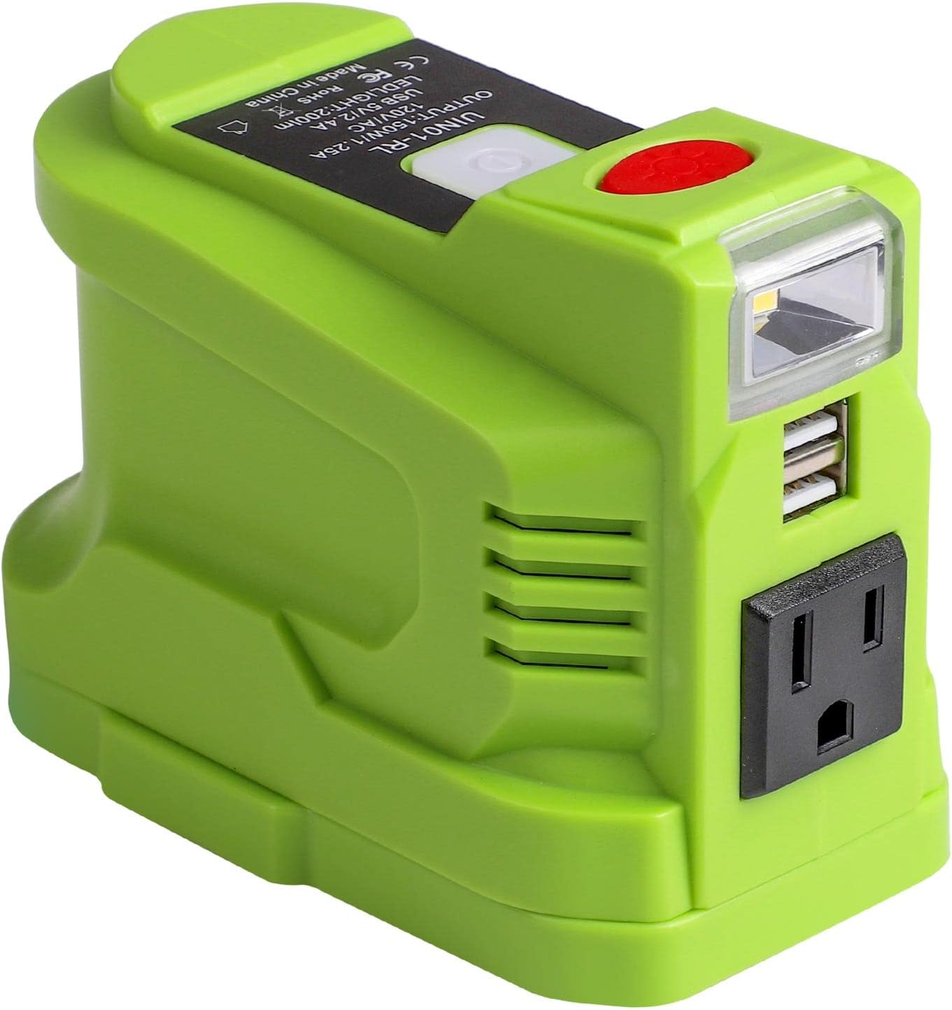 Product image of for Ryobi Powered Inverter Generator 150 Watt for Ryobi 18V Battery, to 110v/120v AC output, Portable Power Source USB Charger Adapter, for Ryobi Power Station with LED Light