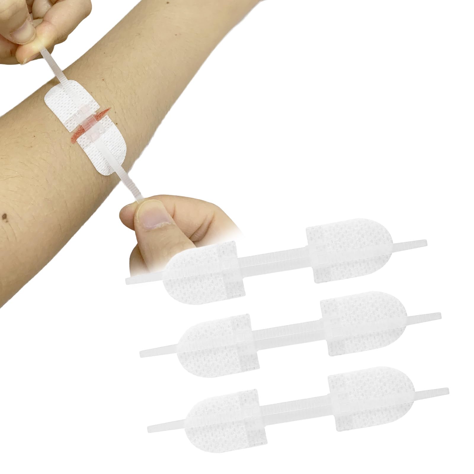 Mediss Emergency Wound Closures Adhesive Bandages, Zip Stitch Stickers for Camping, Survival & Household Gear, 3 Pcs (70 * 22mm, White)