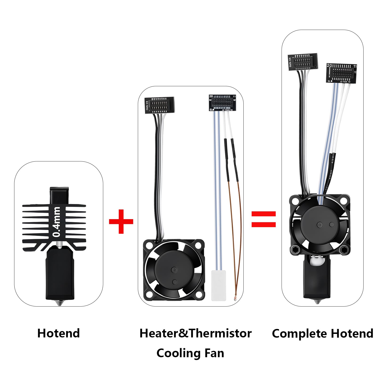 Kit complet Hotend P1S P1P, tête d'impression Hot End complète avec chauffage en céramique, thermistor, buse en acier durcie de 0,4 mm, Hotend de rechange pour imprimante 3D Bambu Lab série P1