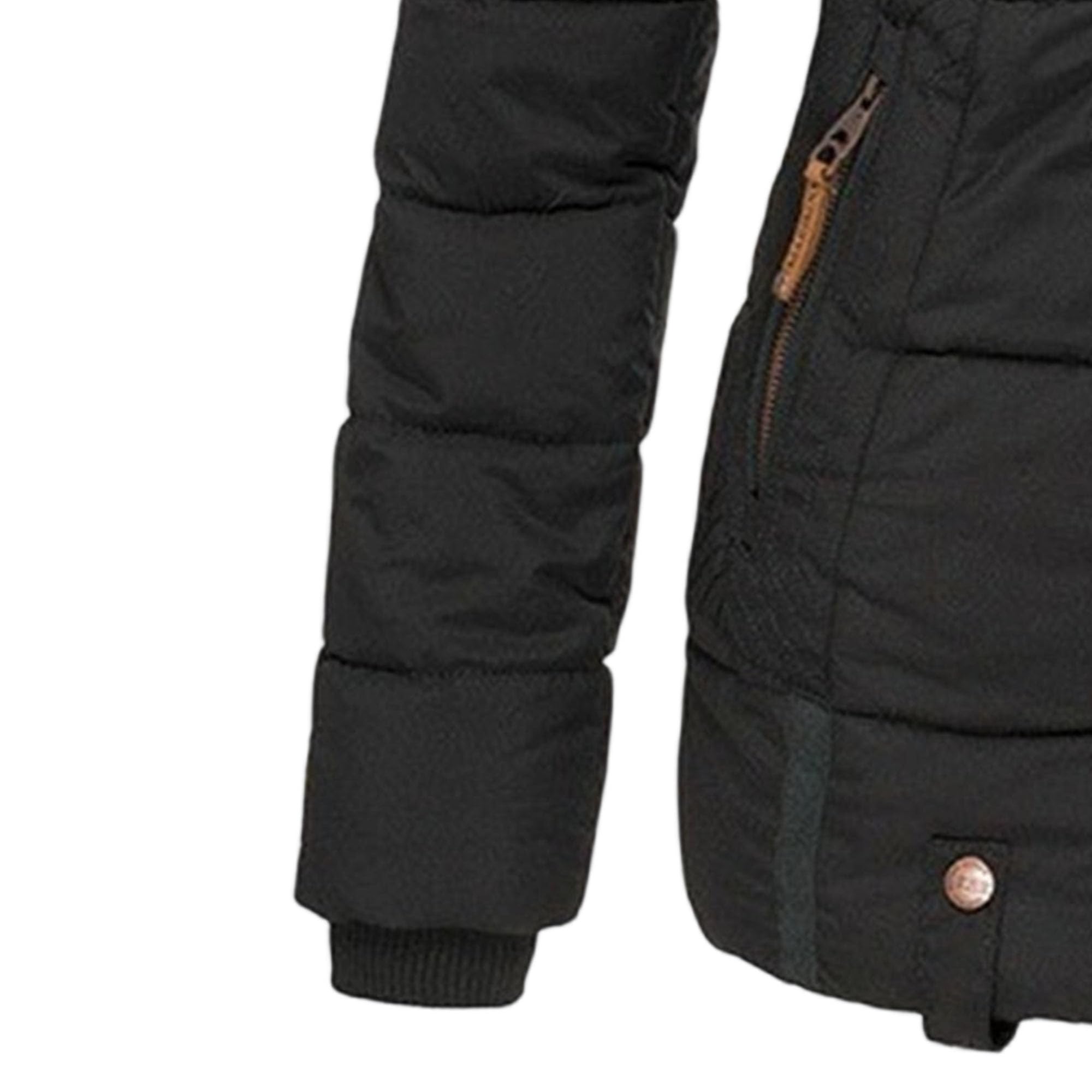 Doudounes chaudes doublées polaire pour femmes, coupe ajustée, manches longues, parkas, fermeture éclair, capuche en fausse fourrure, manteaux d'hiver