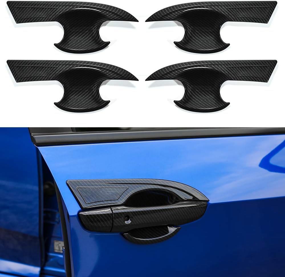 Thenice for 10th Gen Civic ABS Carbon Fiber Style Exterior Door Handle Bowl Cover Trims for Honda Civic 2016 2017 2018 2019 2020 2021