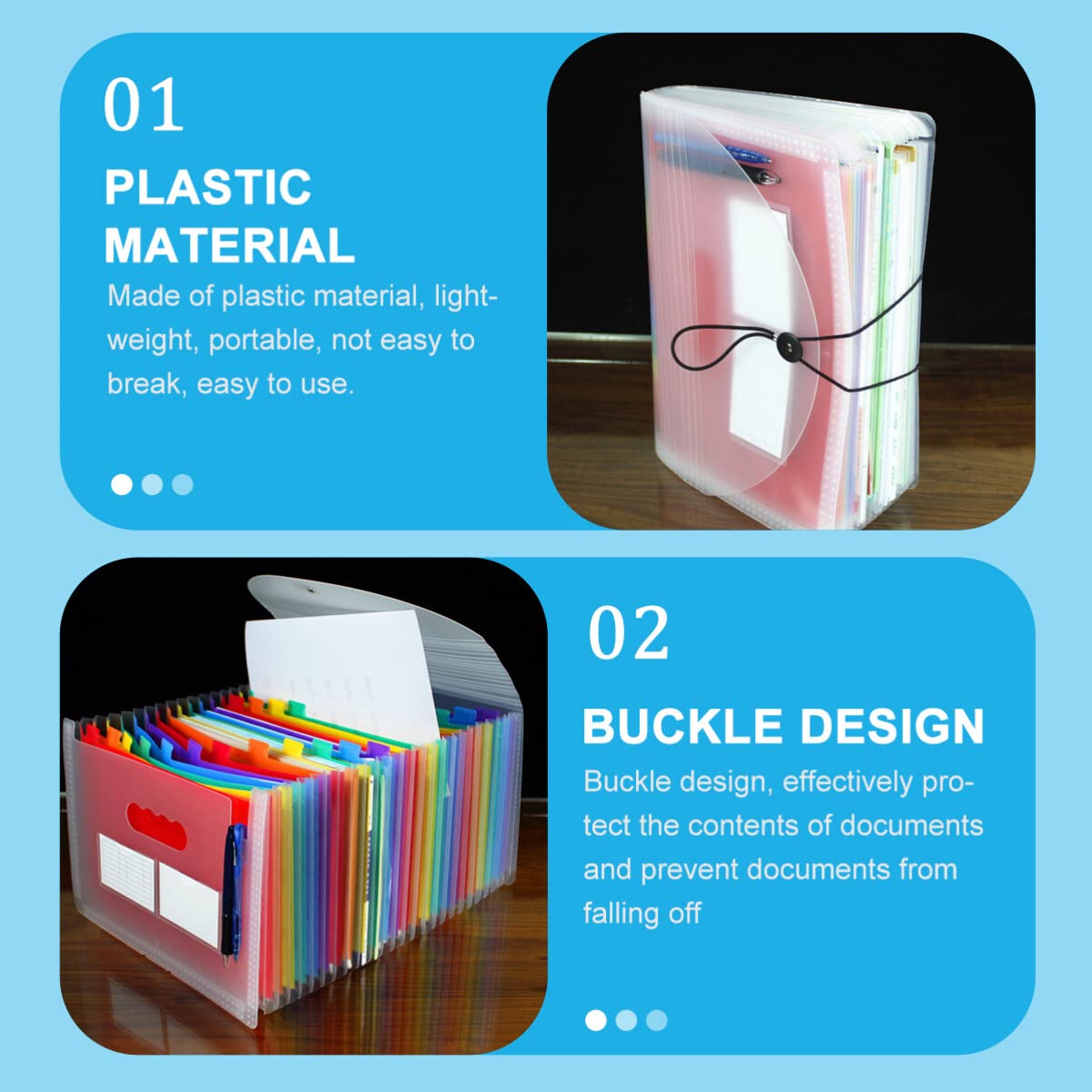 Baluue Carpeta Organizador Expandible De Diseño Transparente y Multi Escuela y