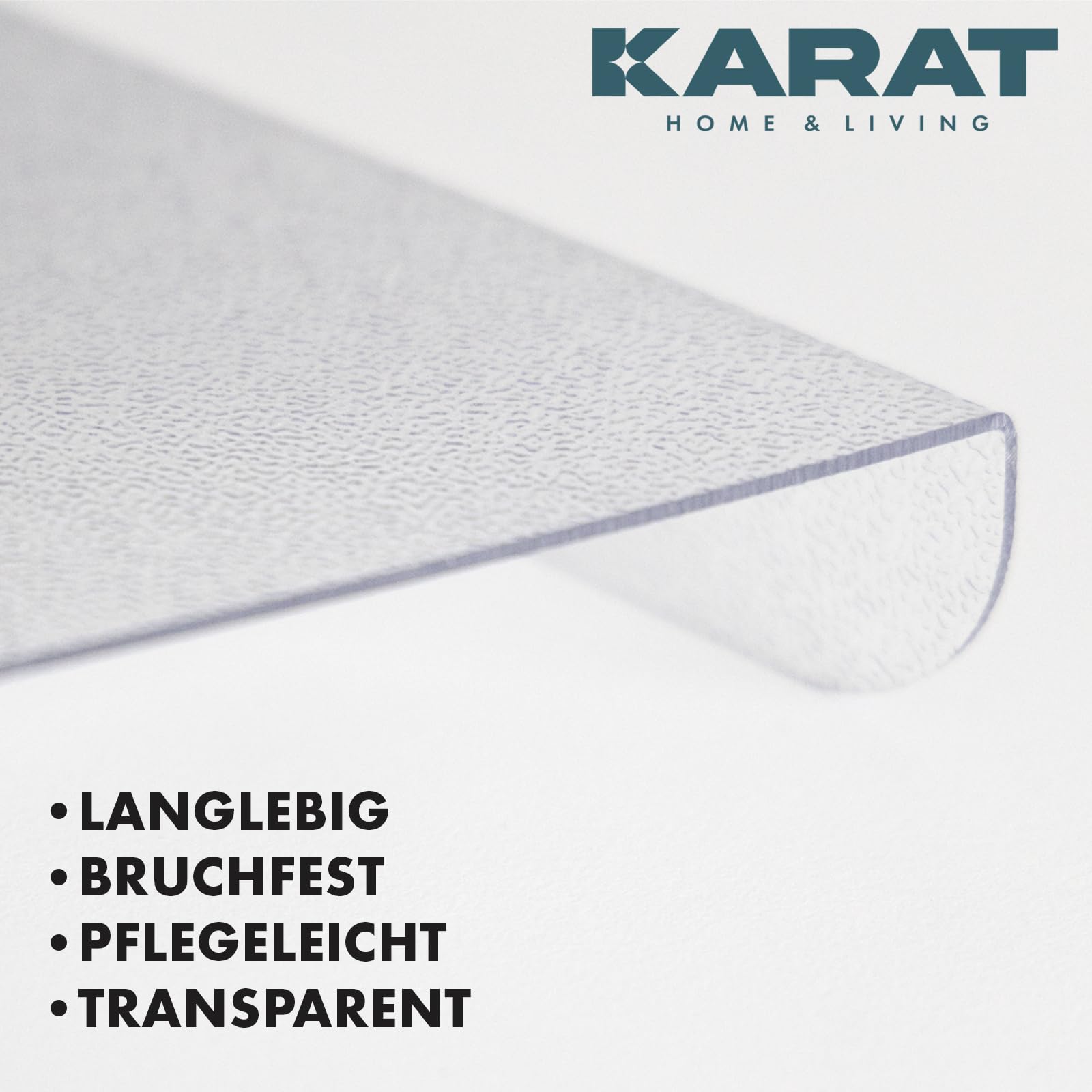 KARAT Stufenmatten für Innen - halbrund 23,5 x 65 cm - transparent & selbstklebend, Treppenschutz für Treppenstufen, pflegeleicht