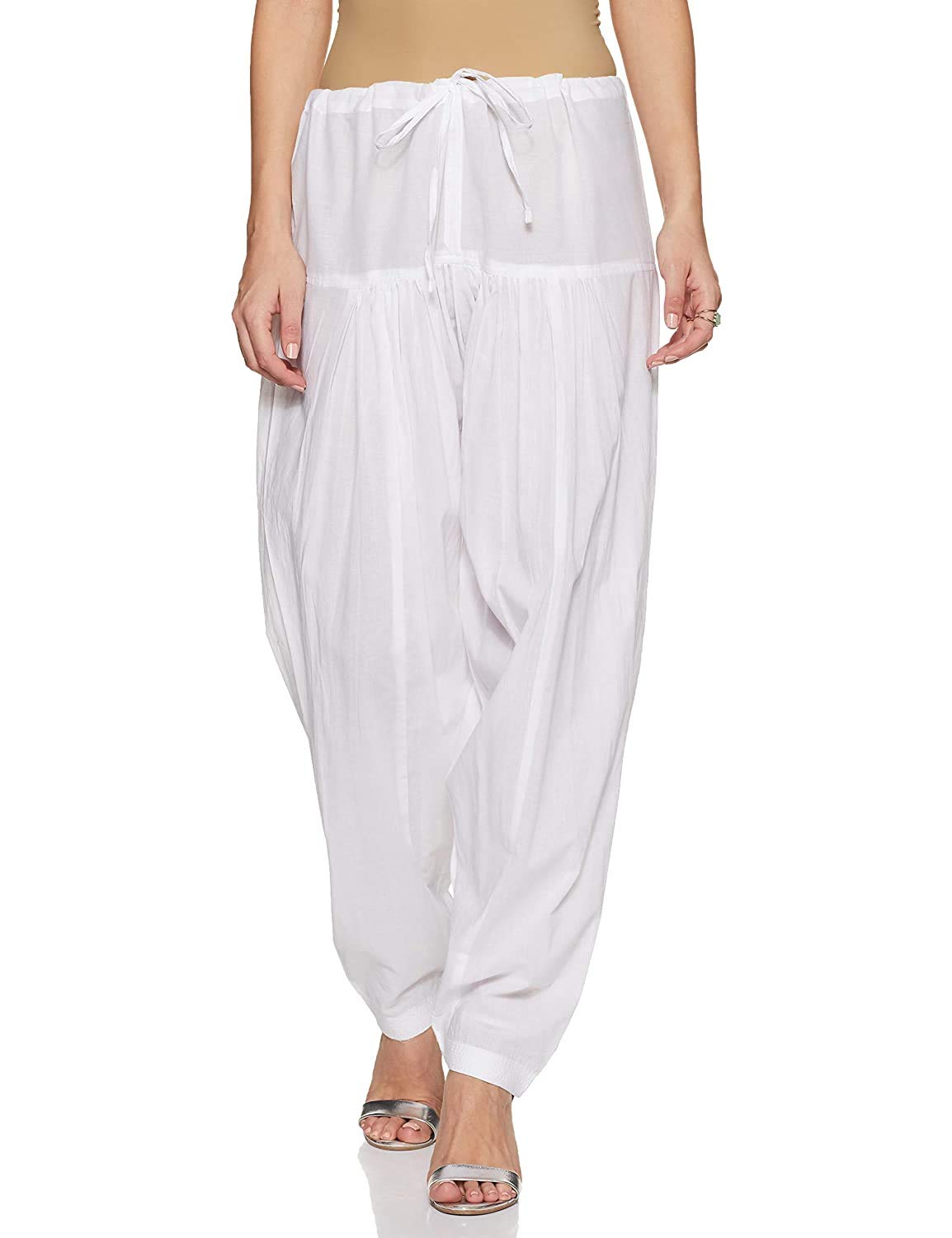 GenericWomen's Relaxed Fit Patiala Pants (AREALSALWAR_White_32)