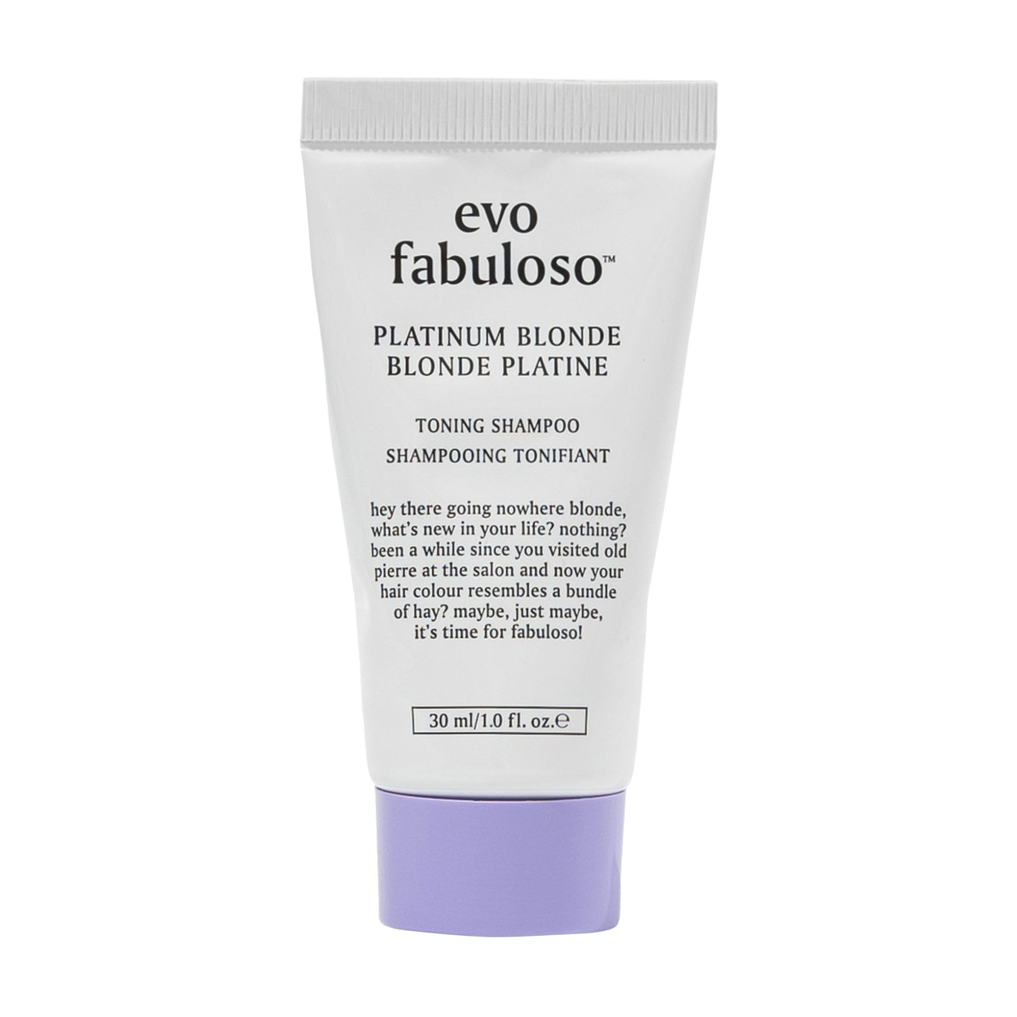 EVO Fabuloso - Platinum Blonde Toning Shampoo - Refreshes and revives colored hair - Purple Shampoo to Extended Life of Color - Treated Blonde Hair