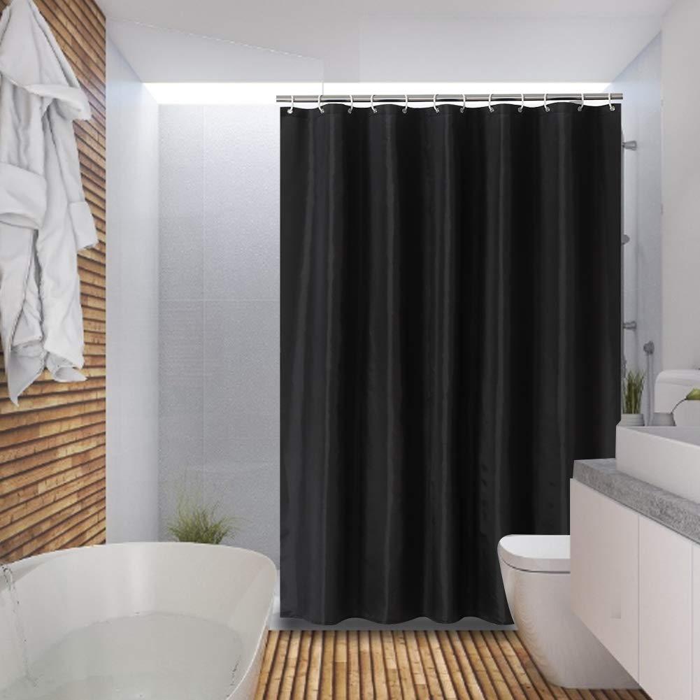 Rideau de douche anti décoloration noir opaque pour intimité préservée