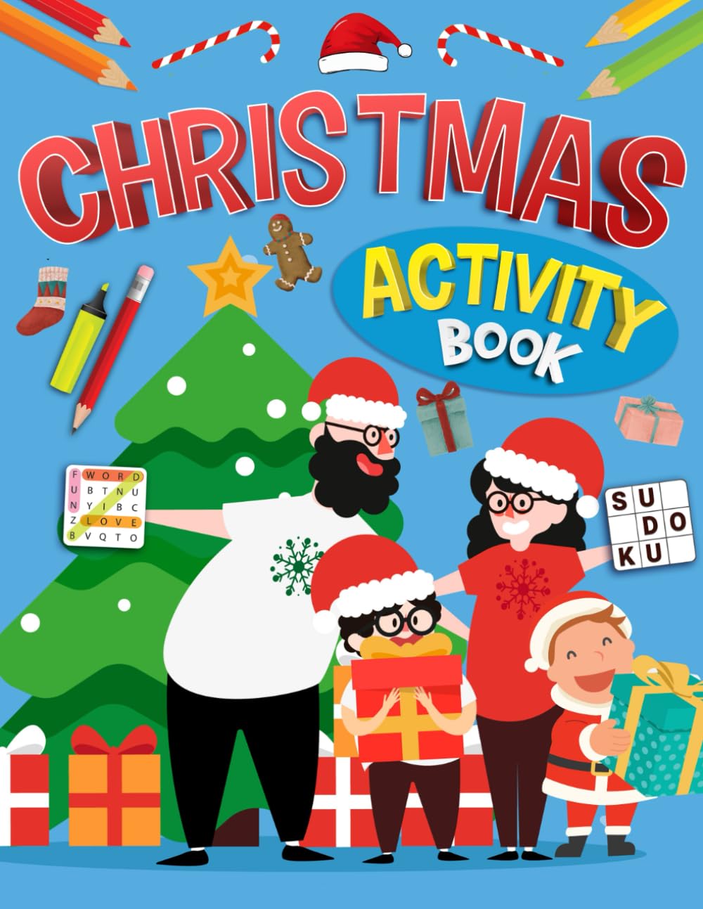 Christmas Activity Book For Teens And Adults: Holiday Variety Activity Puzzle Book | Word Search, Coloring, Word Scramble, Sudoku, Mazes & More!