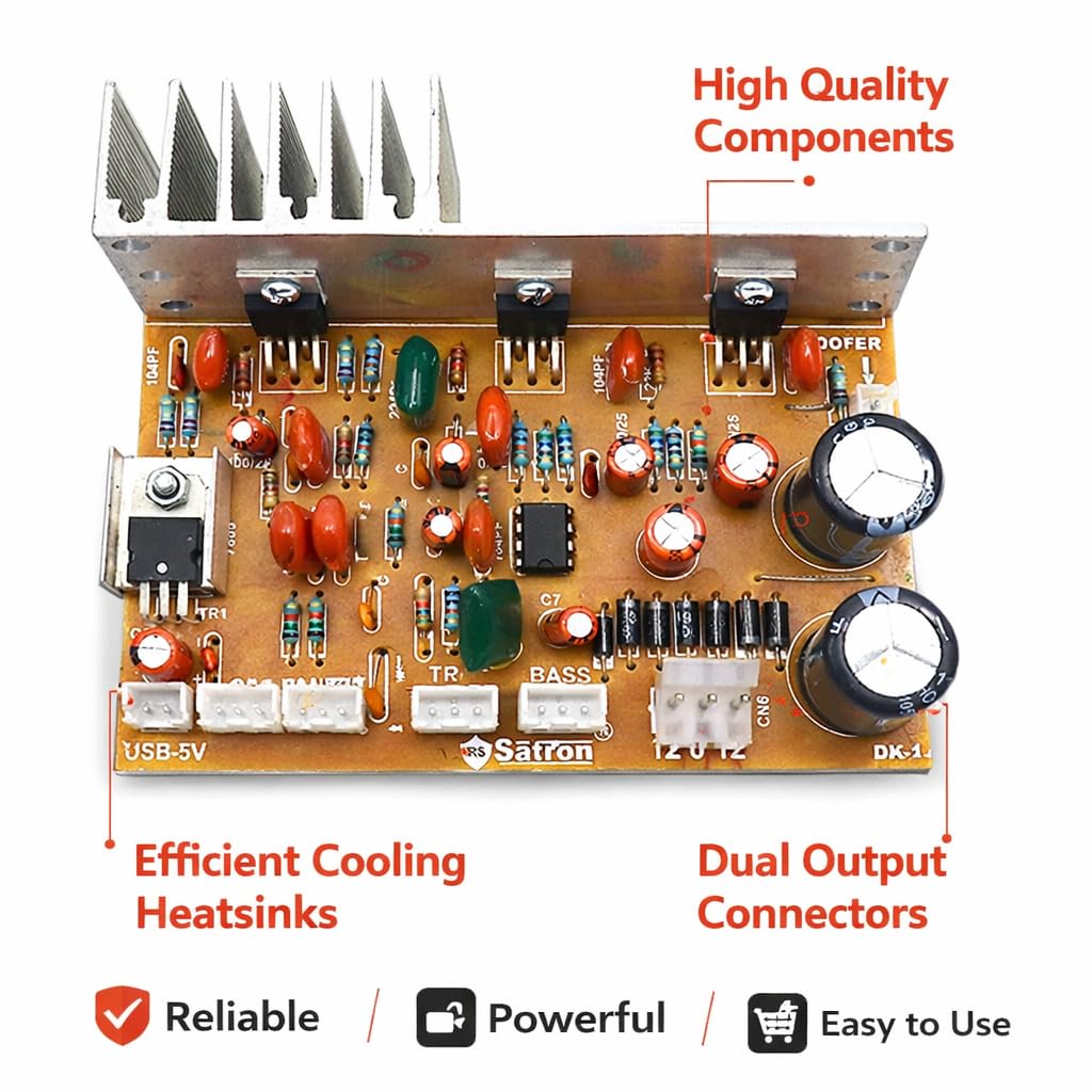 TDA2030 3TR 2.1 Home Theater 60 Watt Audio Amplifier Circuit Board High Power DIY Amplifier Module — Amazon image 2