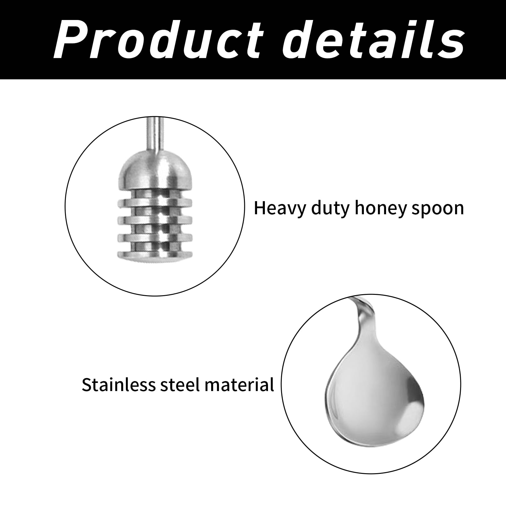 Set di 2 cucchiai per miele e marmellata, in acciaio inox, per miele, marmellata, sciroppo e yogurt, strumento ideale per cucina e colazione