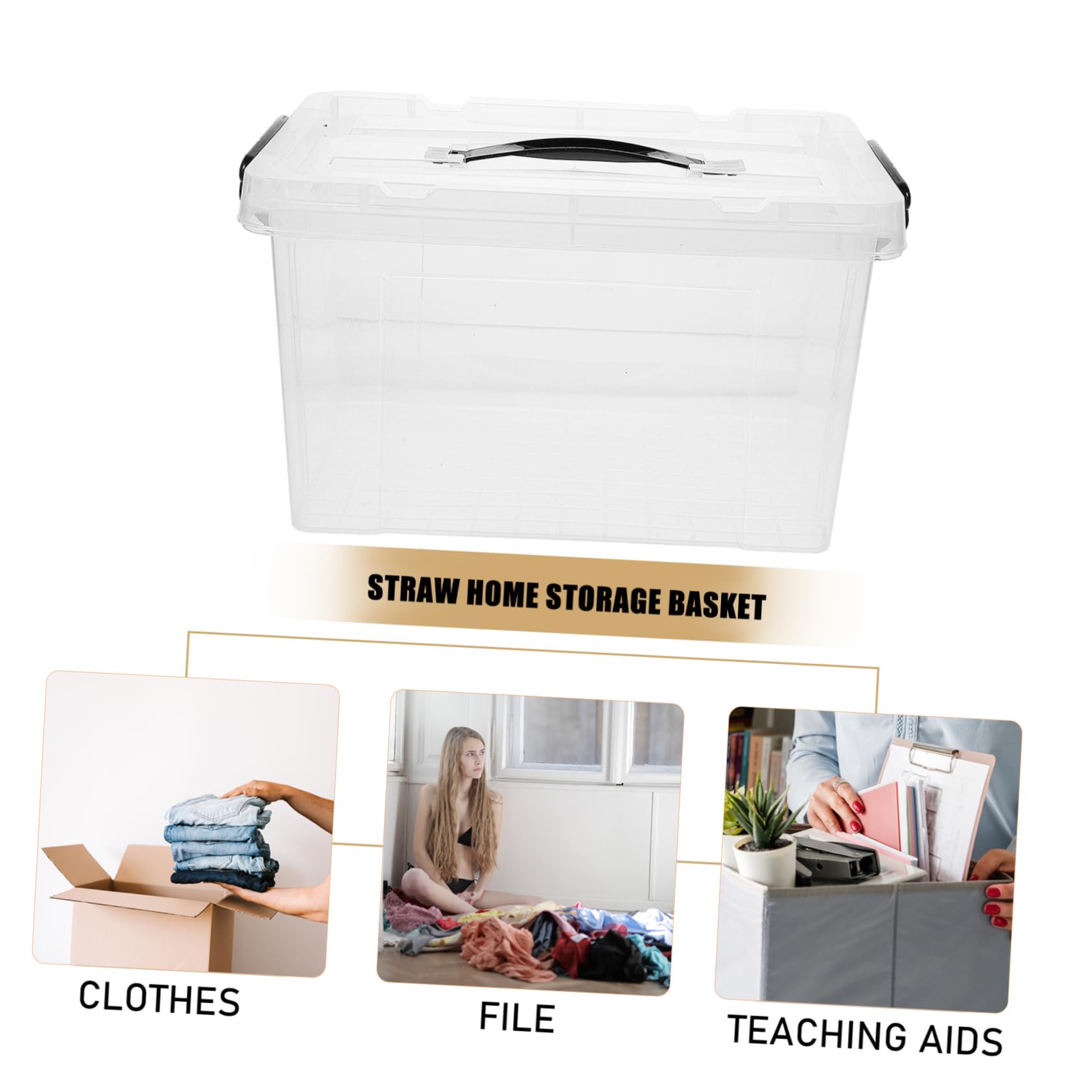 STOBAZA Aufbewahrungsbox Mit Deckel Aus Kunststoff Organizer Für Bett Groß Für Kleidung Und Kleinteile Stabil Und Wiederverwendbar