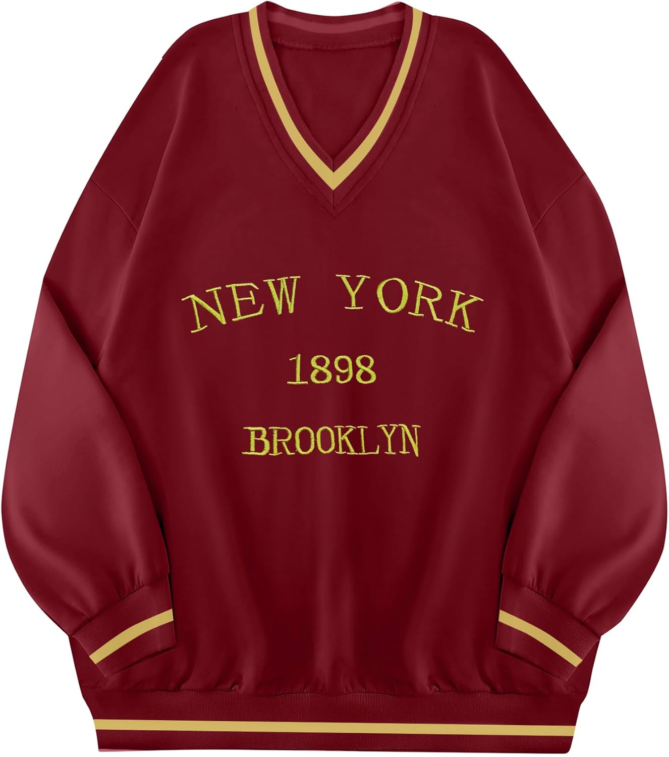 オーバーサイズVネックTシャツ 韓国ファッション ロンT[品番：SHNW0006682]｜Sibra（シブラ）のレディース  ファッション通販｜SHOPLIST（ショップリスト） Hilinker レディース グラフィック オーバーサイズ スウェットシャツ Vネック 長袖  プルオーバー トップス