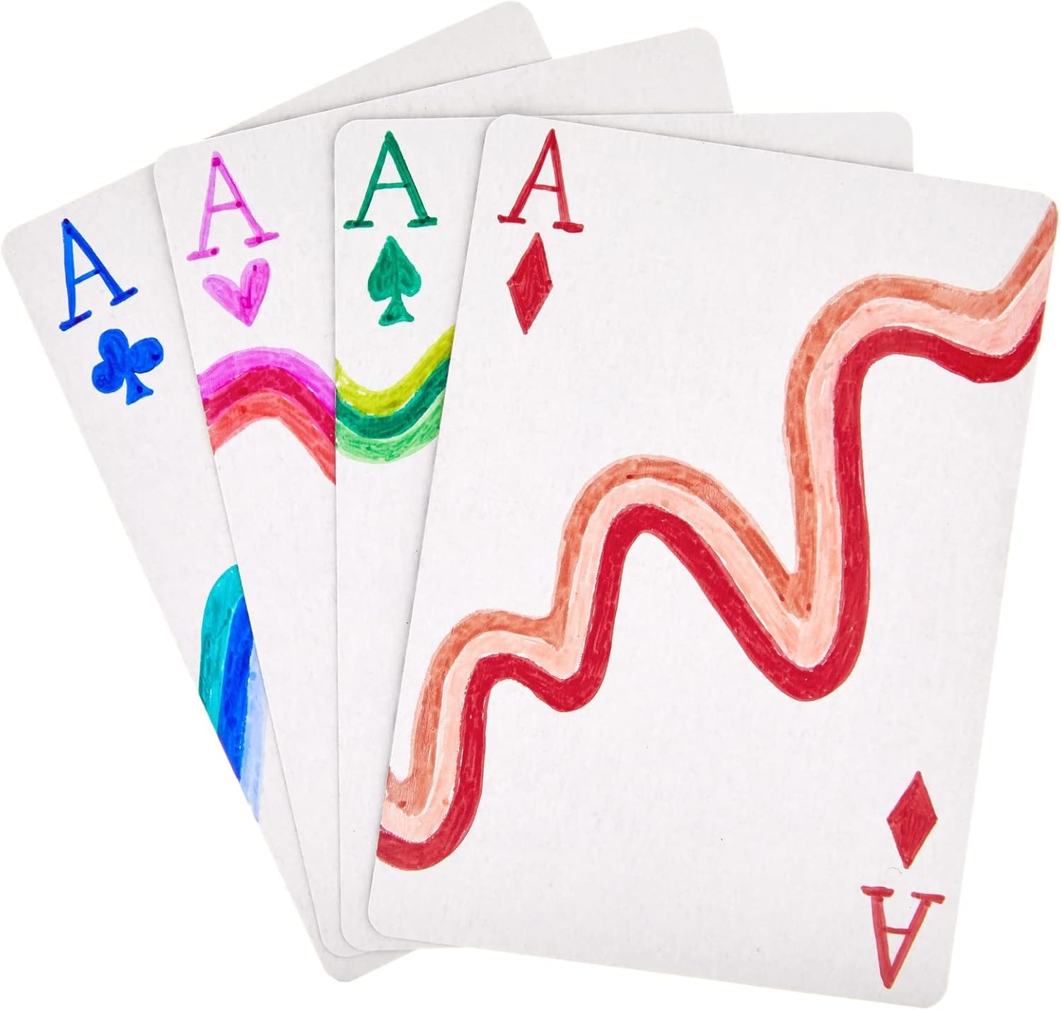 Blue Panda Blank Playing Cards Pack - 3 x 4 in Blue Checkered Diamond Back, 224 Count (4 Decks)