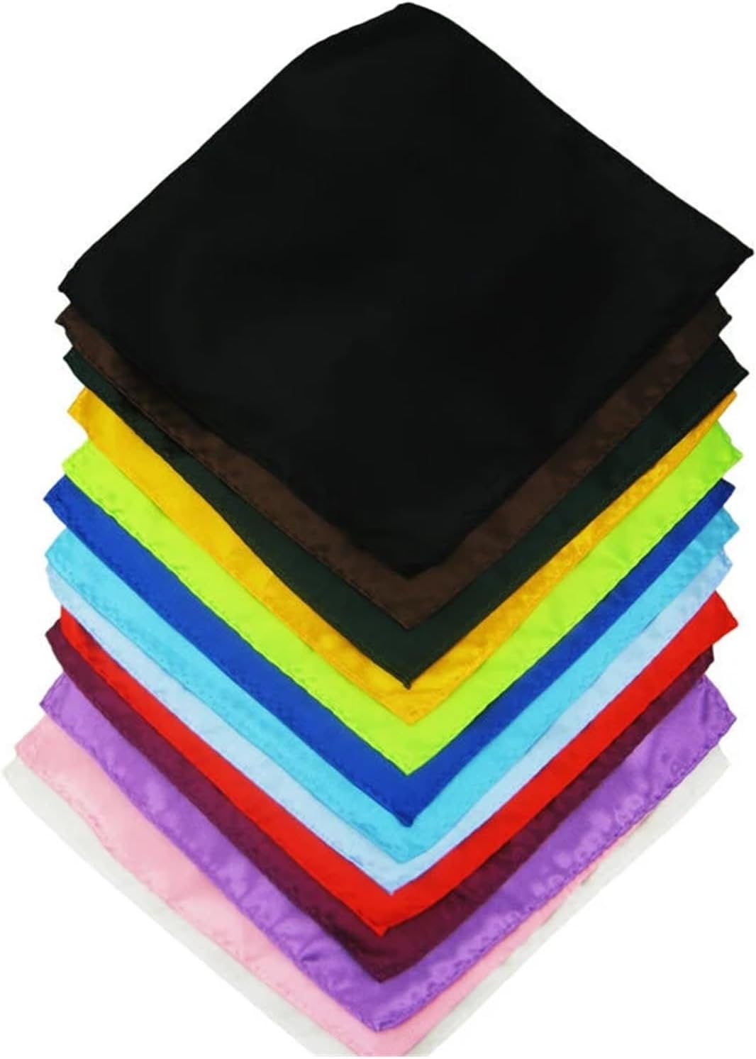 26Pcs/ lot Luxury Men's Handkerchief Solid Color Hankies Hanky Business Pocket Square Chest Towel(Color 1)