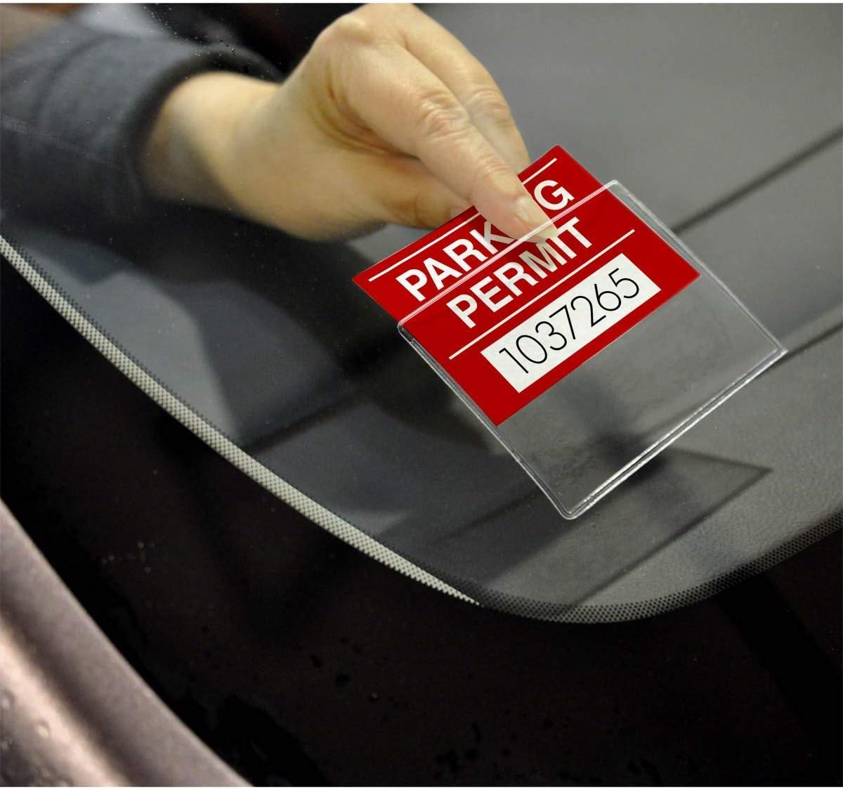 STORE SMART - 2 Parking Permit Holder for Windshields - Adhesive Back -2 Pack - PSR-PARK-1045L