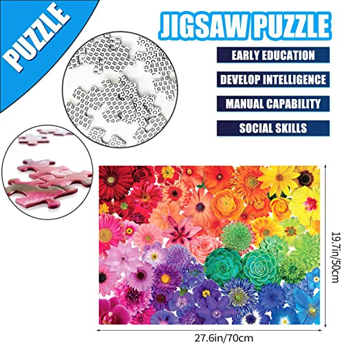 2 Pack 1000 Pieces Flower Puzzles & Colorful Flowers Succulent Puzzles, Jigsaw Puzzles for Adults 1000 Pieces and up, Gifts for Women & Men - Thumbnail 7