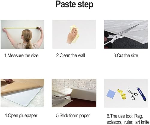 Miniatura 10 de Paneles de pared 3D adhesivos de pared, papel tapiz autoadhesivo impermeable, espuma de polietileno, decoración de despegar y pegar, paneles de