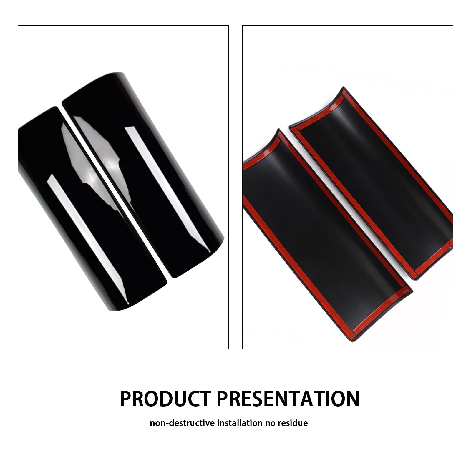 KUNGKIC Braccioli Auto Box Copertura Consolle Centrale Protezione Trim Adesivo Interno Per Mercedes Benz Classe C W206 2022-2024 GLC X254 2023-2024 Accessori,ABS (Nero)