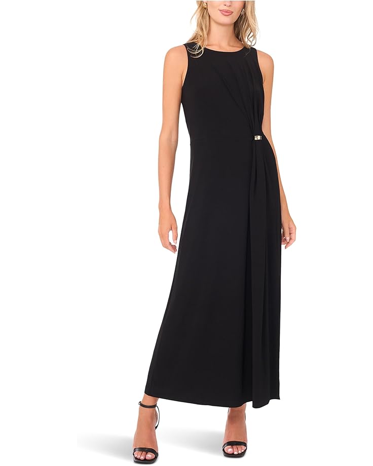 Vince Camuto Crew Neck Gathered Twist Maxi w/ Gold Trim Ring - Main View