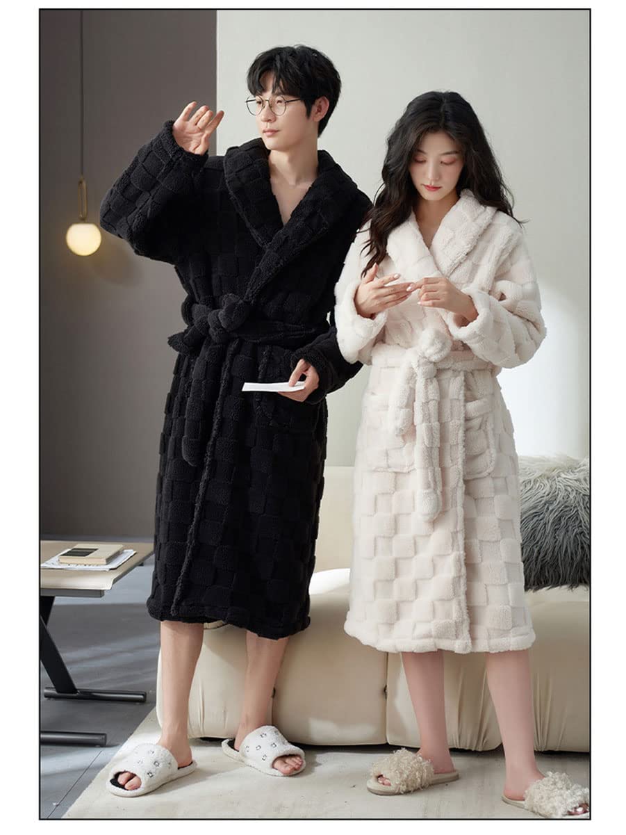 Uomini altamente assorbente bagno asciugamani Robe Flanella Kimono addensato imbottito Coral Velvet Robe inverno risvolto Pigiama
