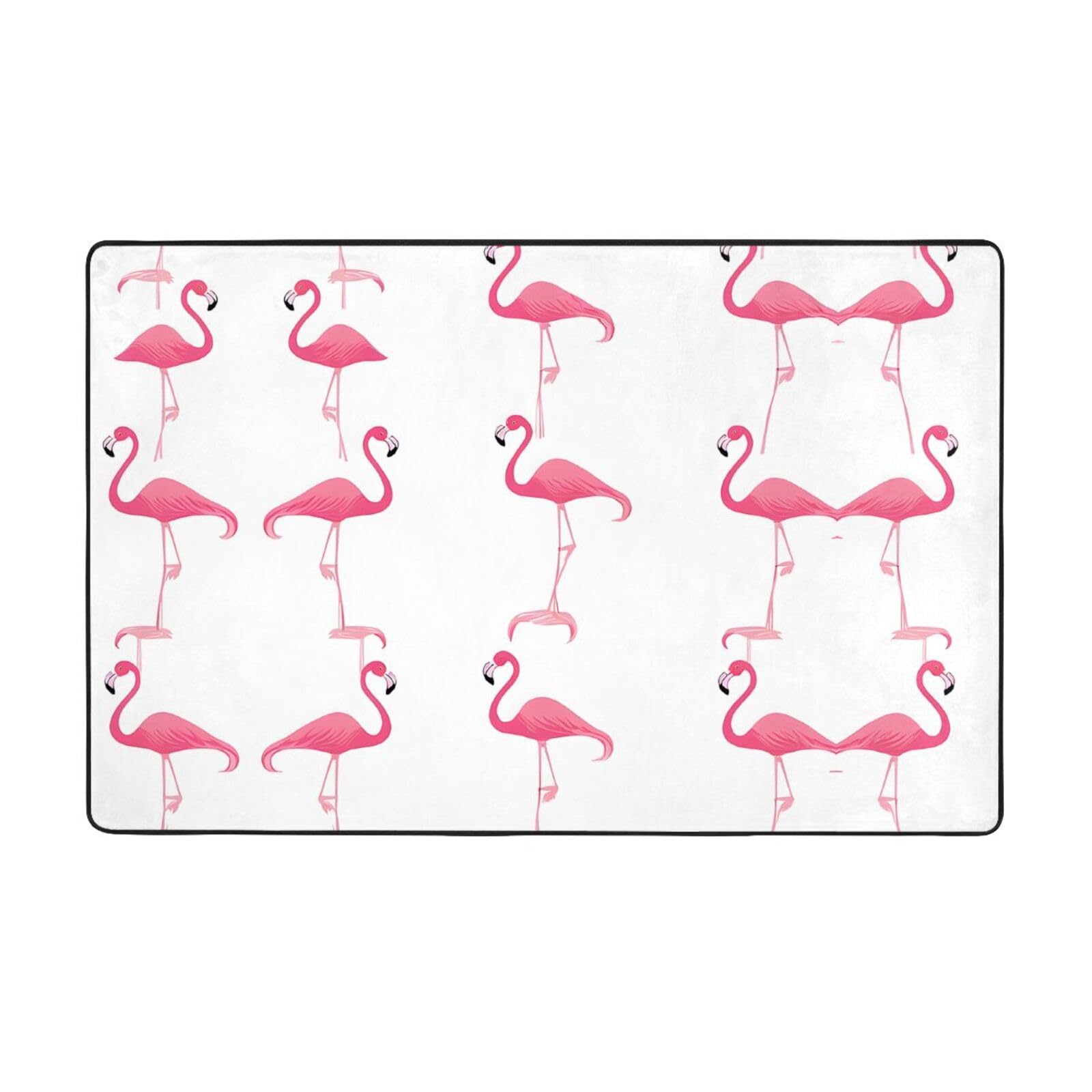 Tapis de sol salon grand format lavable antidérapant motif flamants roses