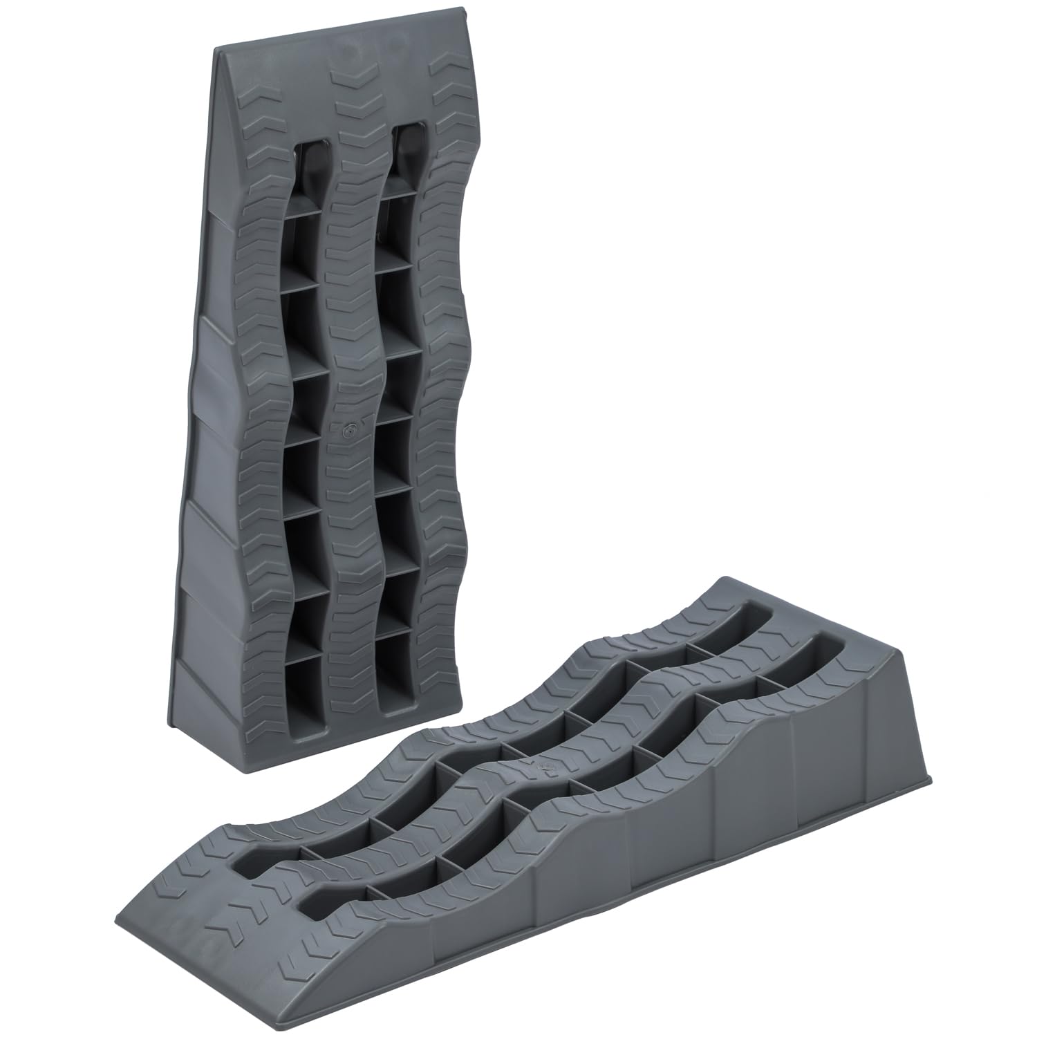 KATSU Rampas de Nivelación para Caravanas 2 Piezas Capacidad de 4 Toneladas Capacidad 3 Niveles Resistente Cuñas para Autocaravana Campervan Vehículos Garaje Taller