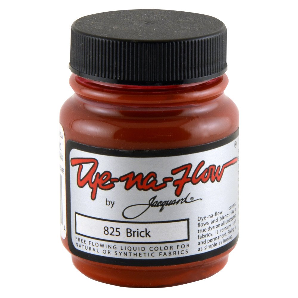 Jacquard Dye-Na-Flow Fabric Paint, Free Flowing Liquid Acrylic for Silk Painting and Batik, Permanent Heat Set Textile Colour for Cotton and Wood, Brick Red, 66.5ml