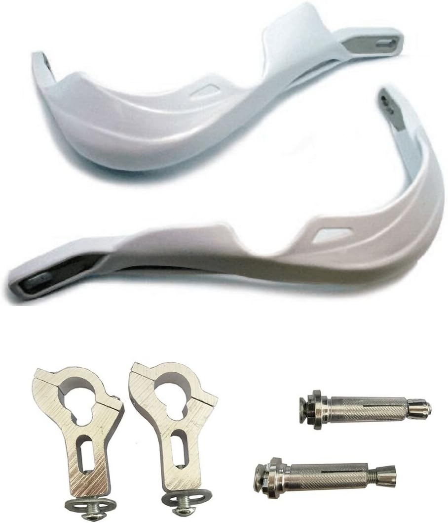 Dual Sport Dirt Bike Handguards ATV MX Motocross Enduro Aluminum Inside Hand Brush Guards for Yamaha Suzuki (White)