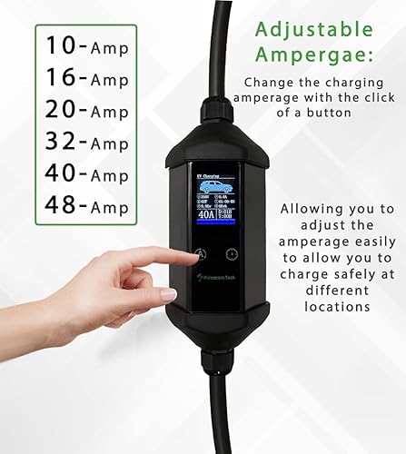 Miniatura 6 de PRIMECOM Cargador de vehículo eléctrico de nivel 2 de 30 pies (220 V240 V) (EV) de 32 y 40 amperios 6-50P, 10-50P, 14-50P para pernos, Tesla, Kona,