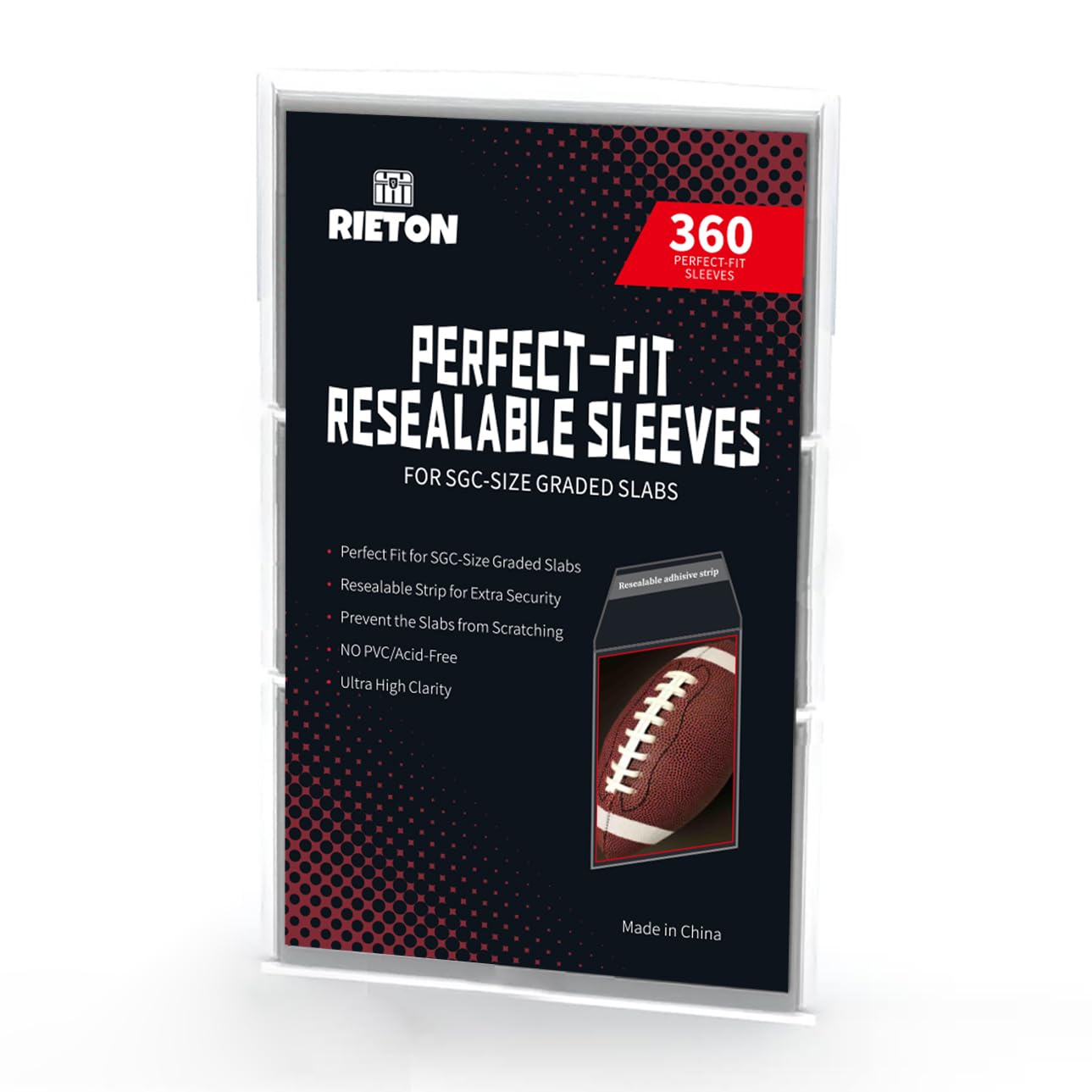 Graded Card Sleeves for SGC-Sized Slabs, Resealable Slab Card Sleeve Compatibile with HGA, GMA and Similar Sized Slabs(360 Pack)