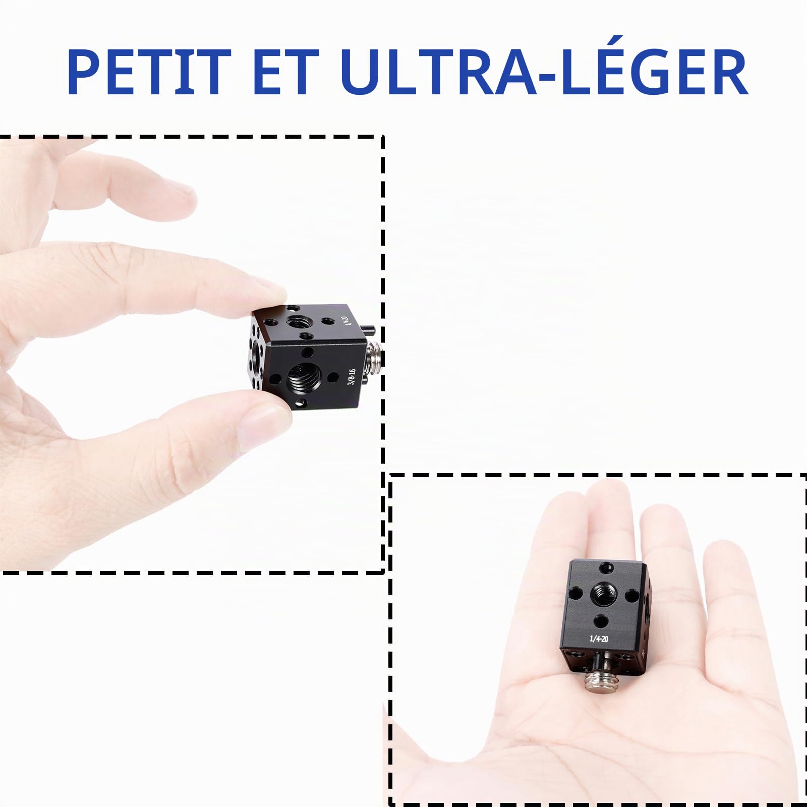 NICEYRIG Extension de support pour appareil photo pour trou de localisation ARRI, adaptateur convertisseur de cage DSLR 5 en 1 pour bras magique à rotule, bras de friction, adaptateur griffe, pince de