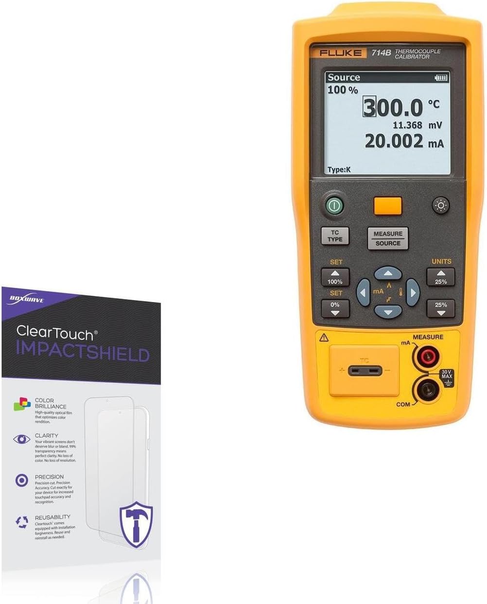 BoxWave Screen Protector Compatible with Fluke 714B - ClearTouch ImpactShield (2-Pack), Impenetrable Screen Protector Flexible Film