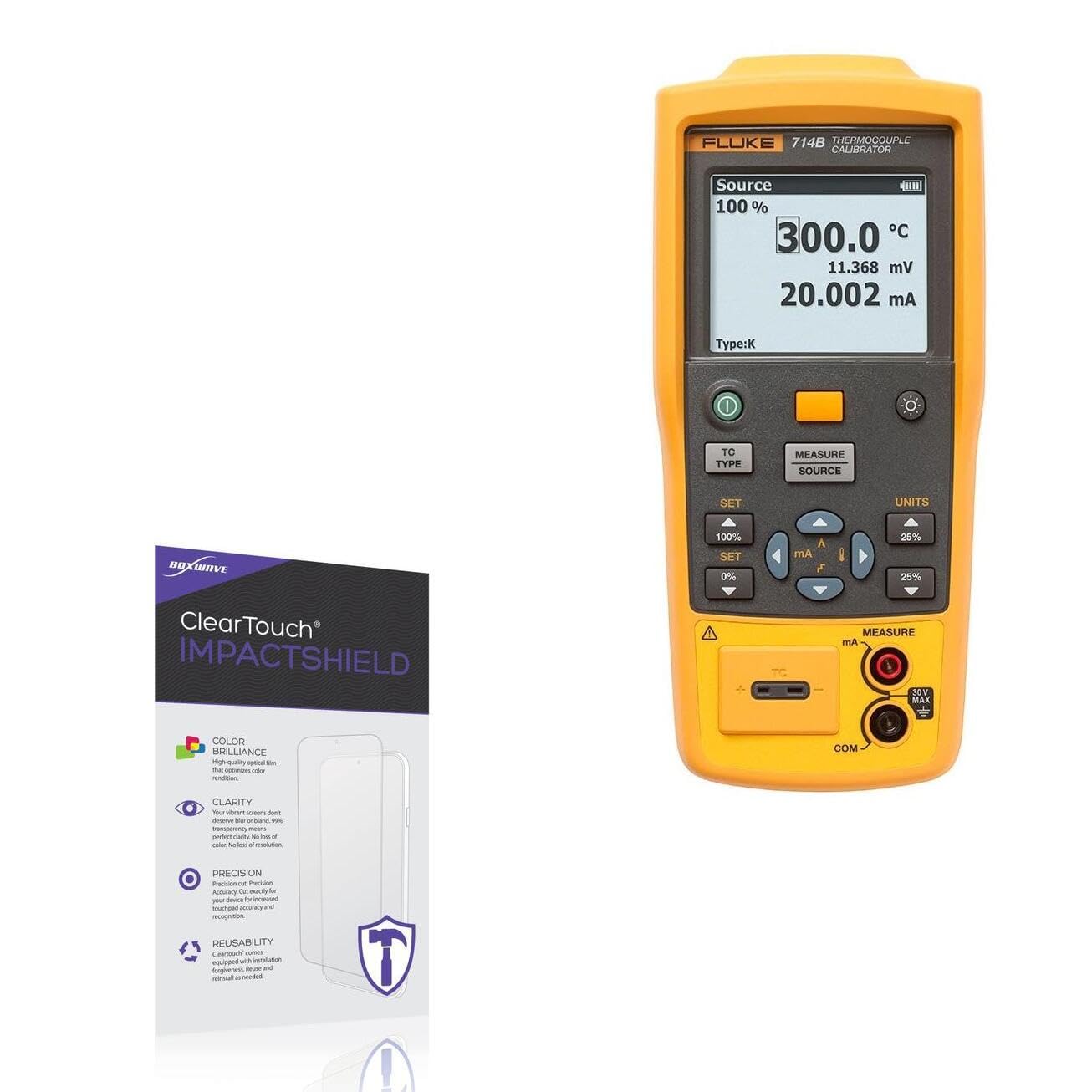 BoxWave Screen Protector Compatible With Fluke 714B - ClearTouch ImpactShield (2-Pack), Impenetrable Screen Protector Flexible Film