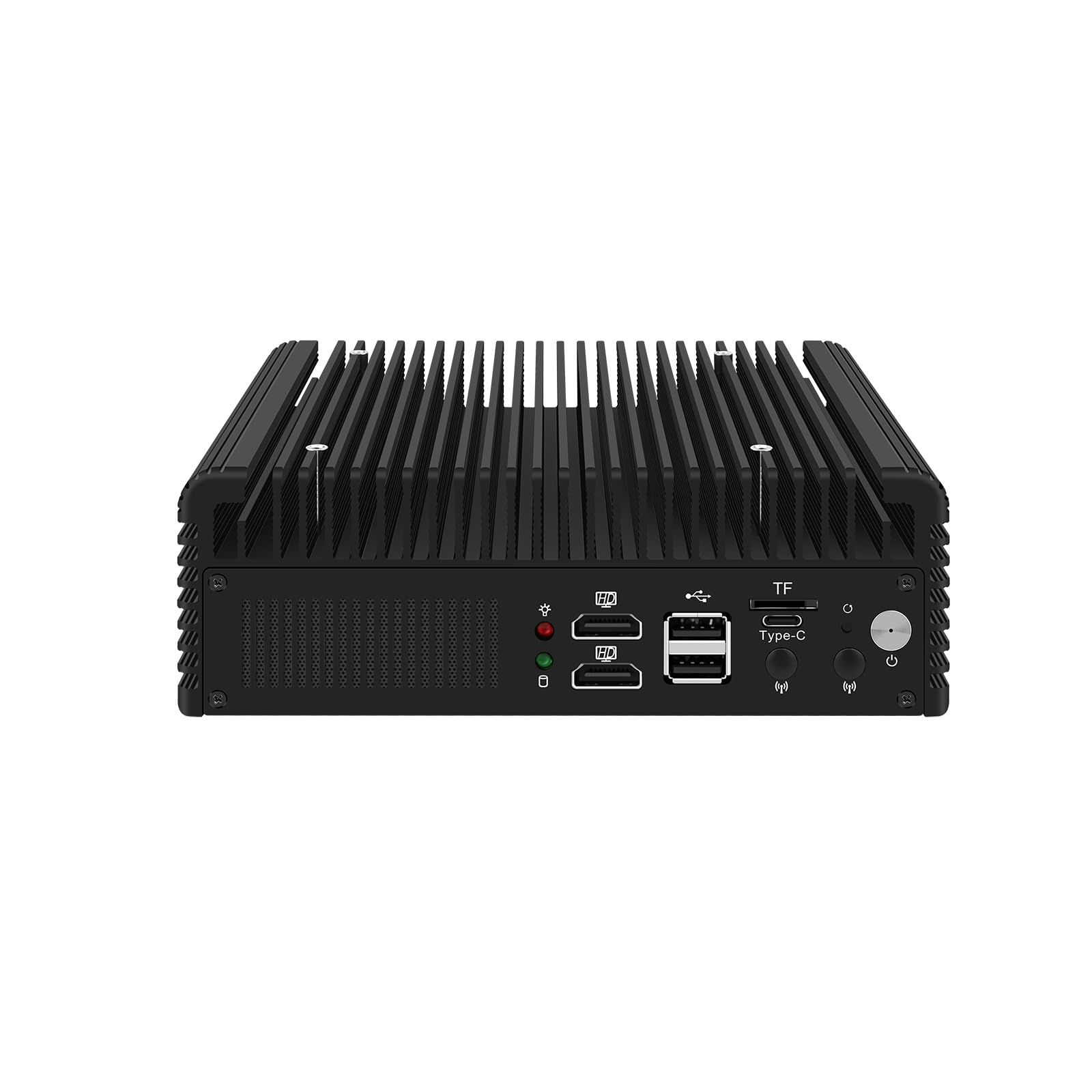 Firewall Appliance, Mini PC, PFSense, Mikrotik, OPNsense, VPN, Router PC, N100, RJ71, 2 x 2.5GbE LAN, 2 x SFP+ 10GbE 82599ES, 2 x HDMI, TF, Type-C, 0 RAM, 0 Storage, Barebone No System