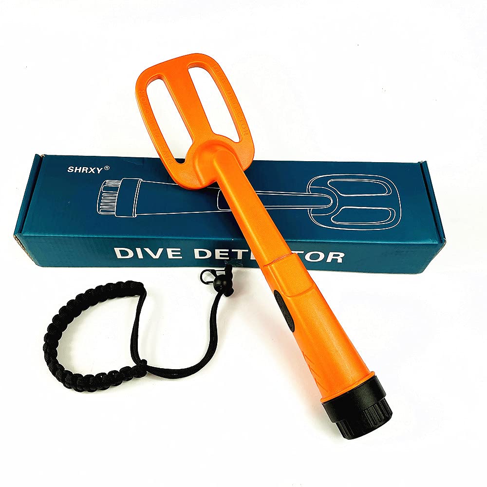 Detector de Metales subacuático Pulso Pinpointer Inducción Buceo Tesoro Impermeable Detector de Metales Bobina de Mano Buscador de Metales… (Naranja)