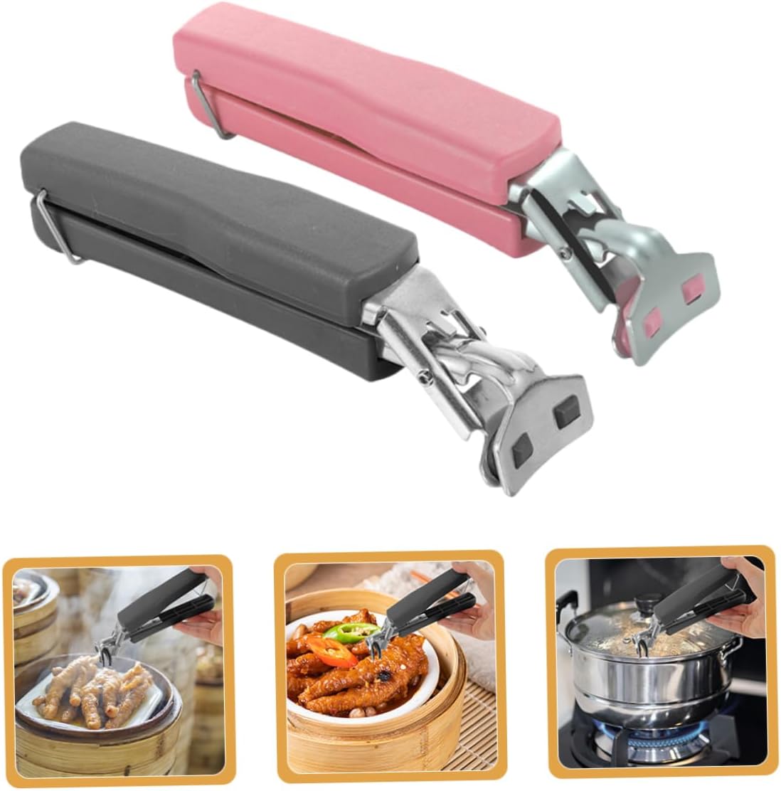 4pcs Stainless Steel Plate Lifter Clamp for Camping Cooking