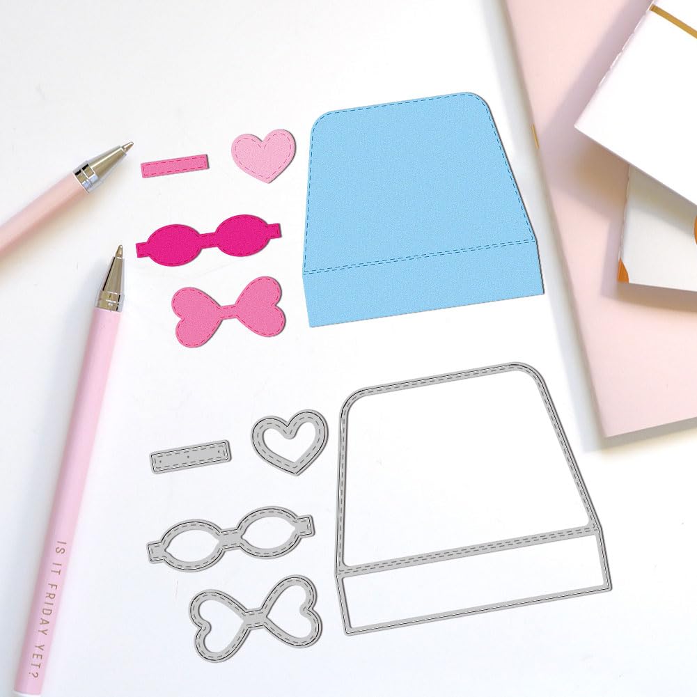 DELORIGIN 3D Handbag Cutting Dies Bag Box Card Making Die Stencil Carbon Steel Die Cuts Scrapbooking Embossing Template Dies for Greeting Cards Craft Paper Album Invitation Decor - Image 4