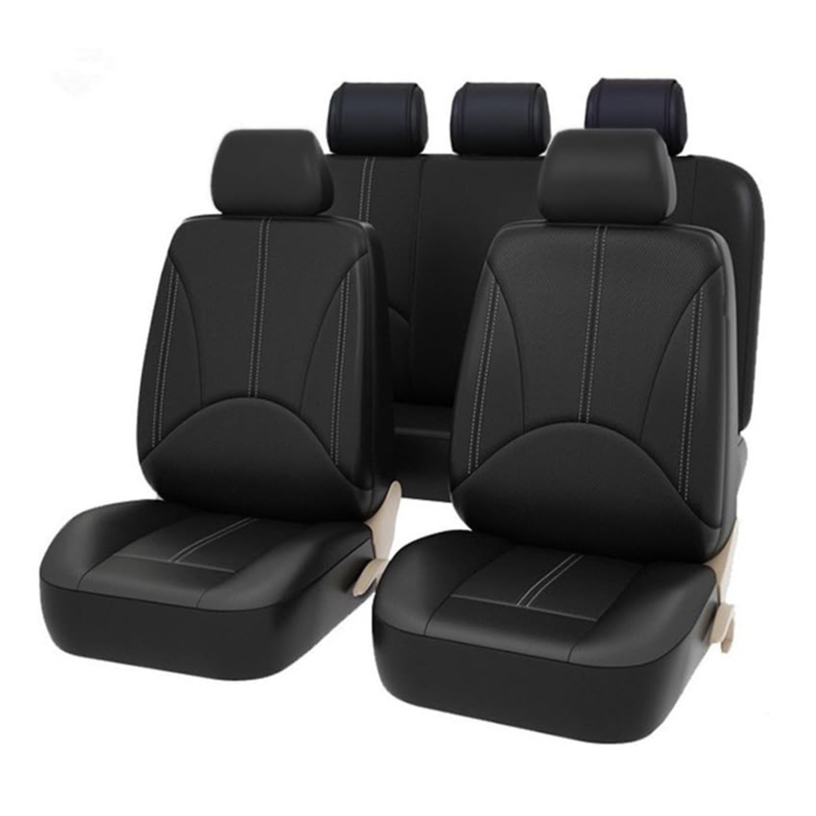 MRFDESC Car Seat Covers for Ford Kuga (CX482) Titanium/X/St Line 2019-2025-2026 Front Seat And Headrest Covers Comfortable and Breathable Cushion Protectors Interior Accessories,A