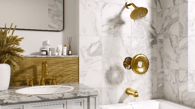 Black Shower Tub Faucet Set: WOWOW Shower Trim Kit with 6-Inch