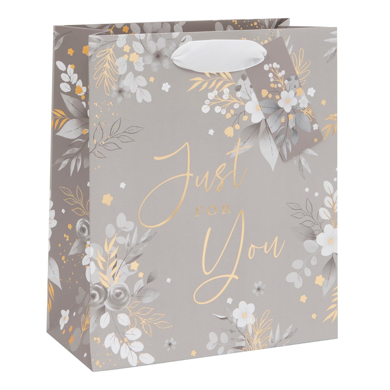 Ballyhoo Medium Birthday Gift Bag Just for You Floral, 25.3 x 21.5 x 10.2 mm