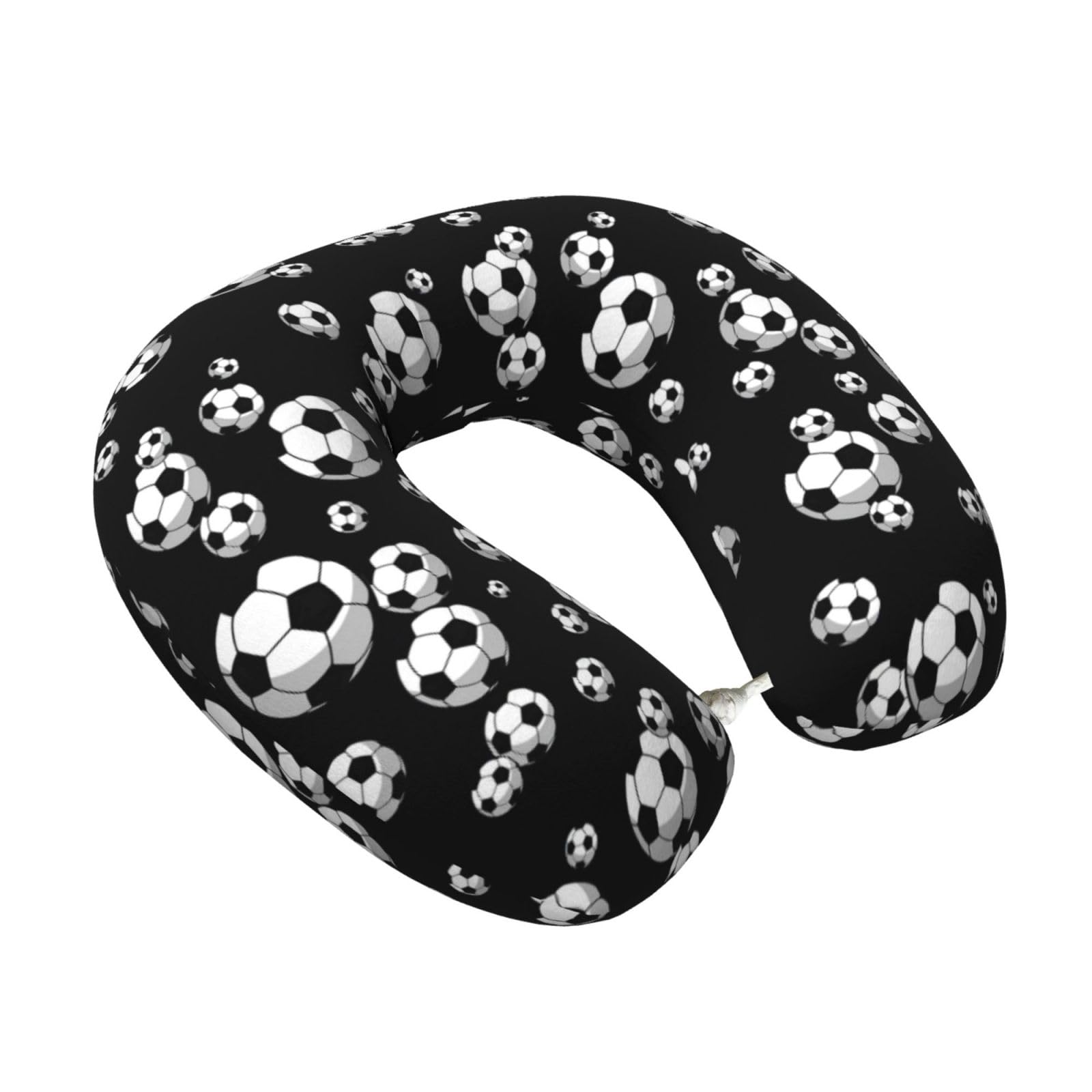 LKYMOH Soccer Ball, Travel Neck Pillow U-Shaped Memory Neck Support Soft Comfortable With Washable Cover For Airplane Car Traveling and Office